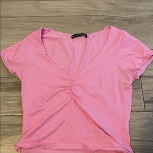 brandy plunge pink shirt